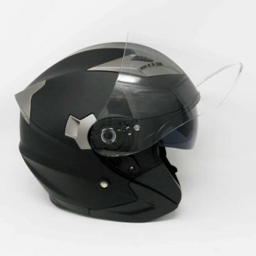 casque jet noir matt